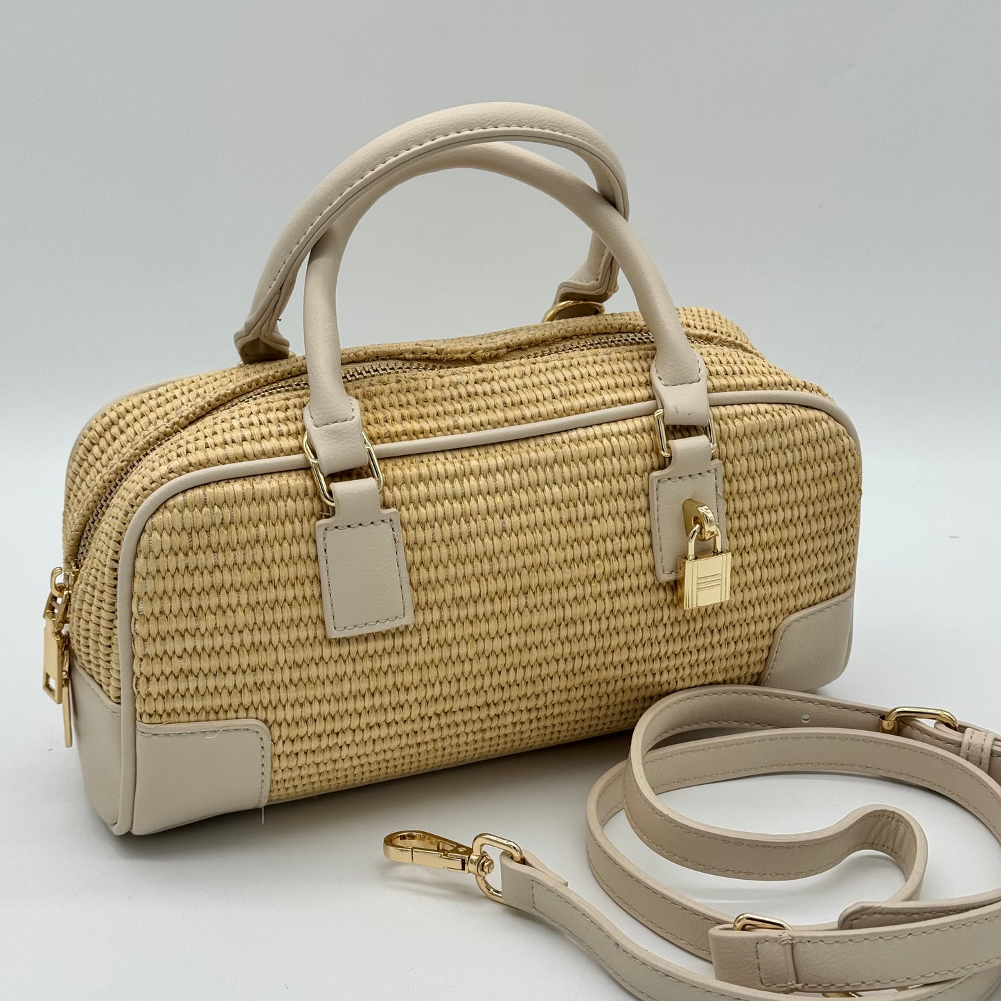 Straw Crossbody Grab Bag