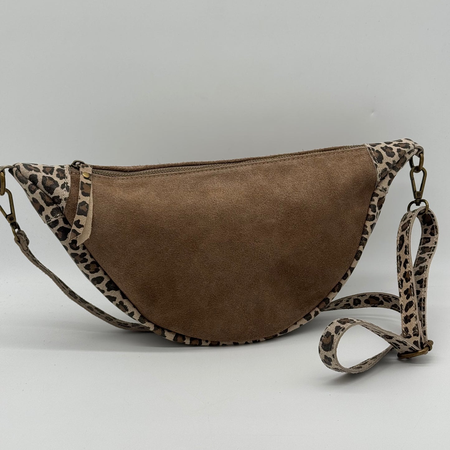 Suede Dumpling Style Crossbody Bag