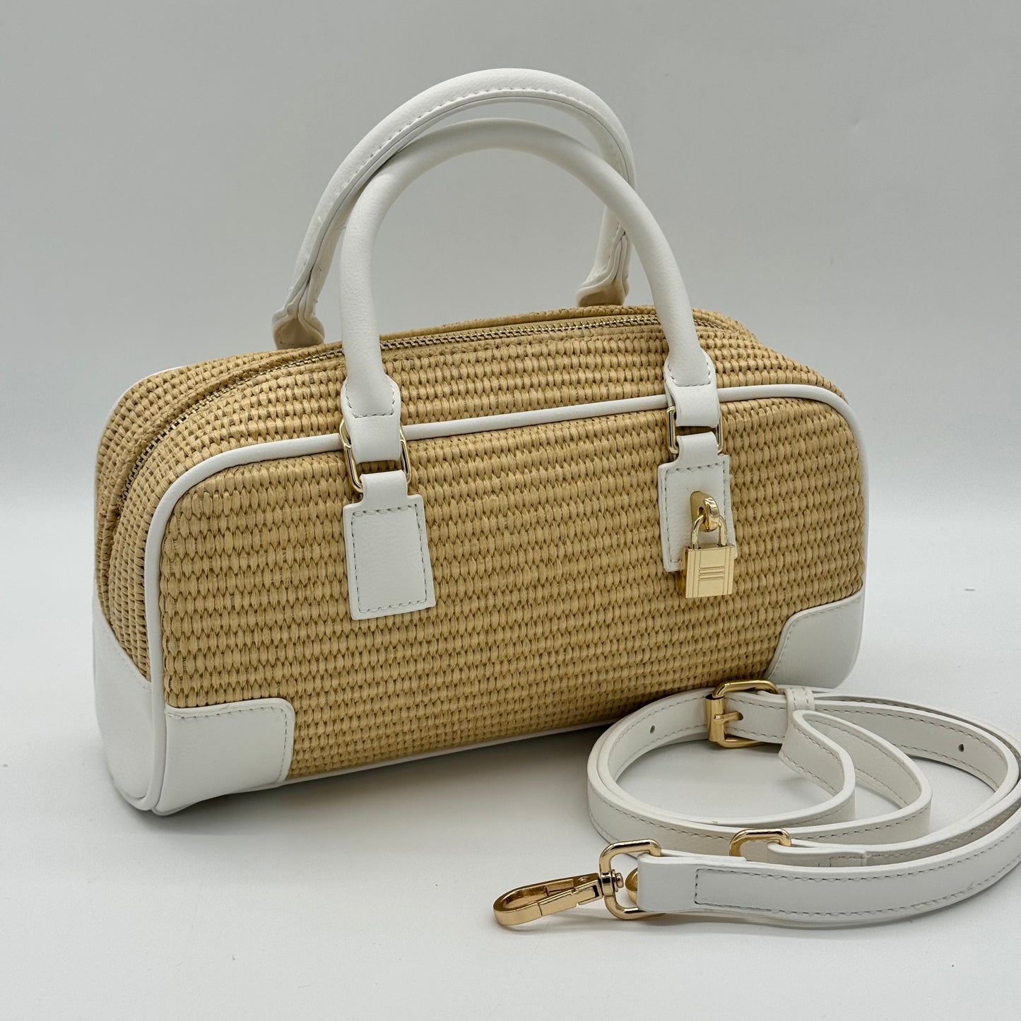 Straw Crossbody Grab Bag