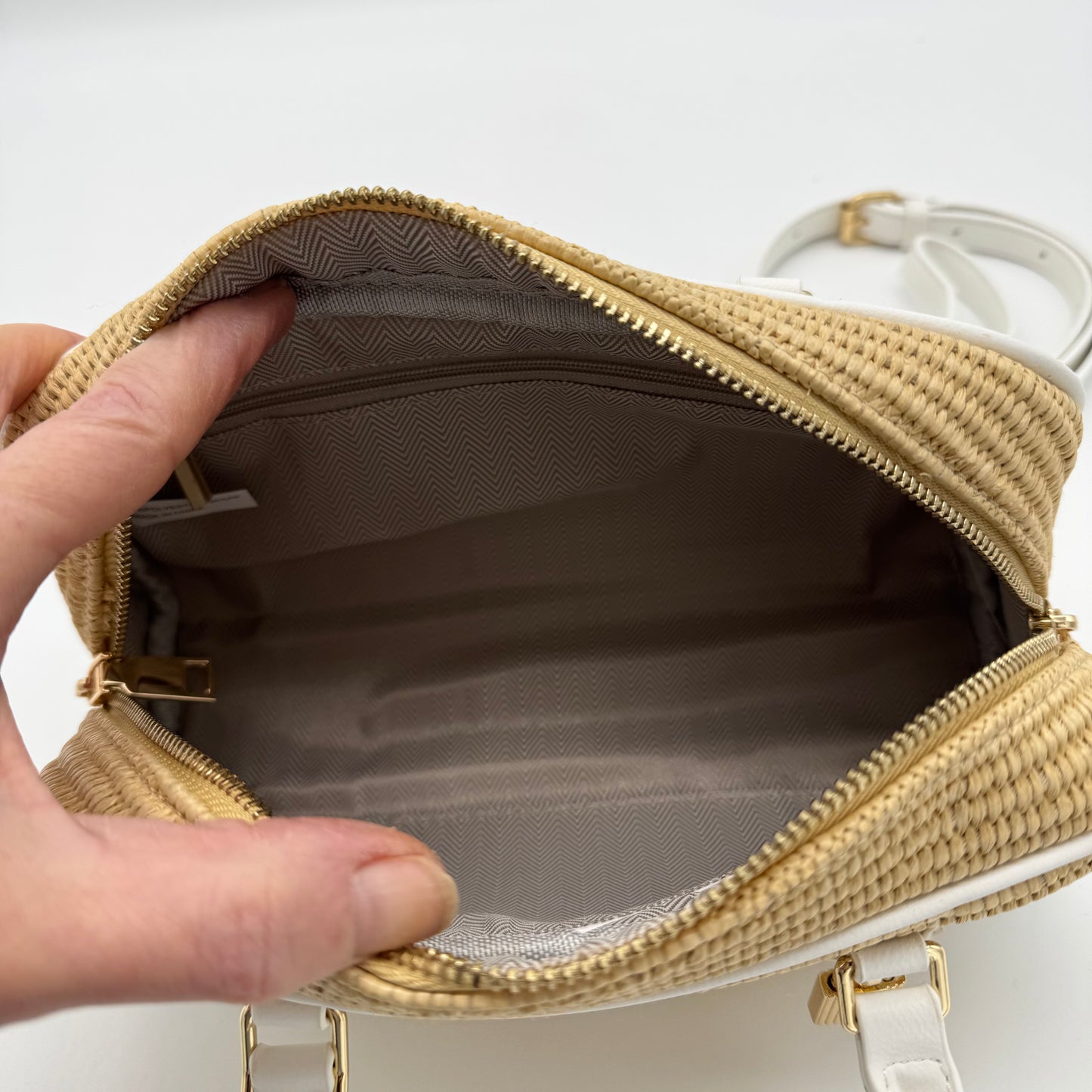 Straw Crossbody Grab Bag