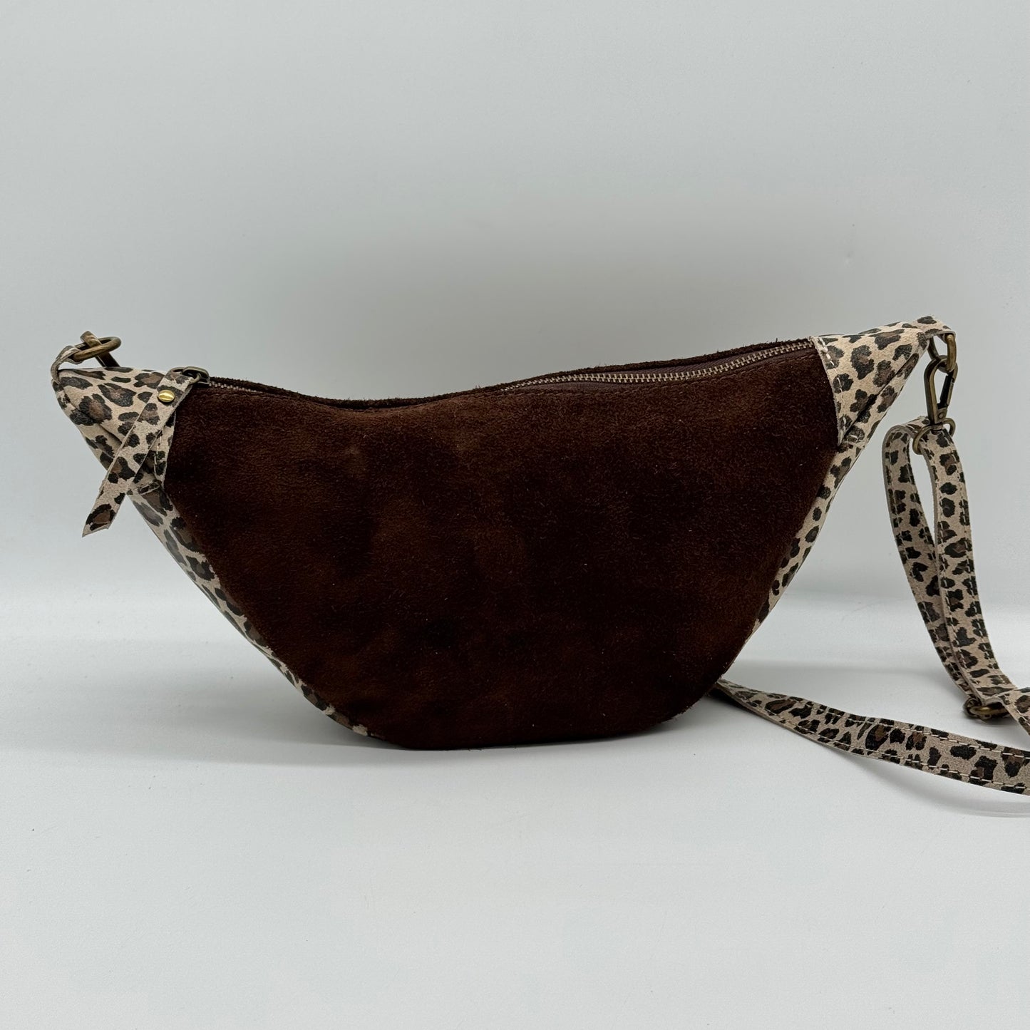Suede Dumpling Style Crossbody Bag