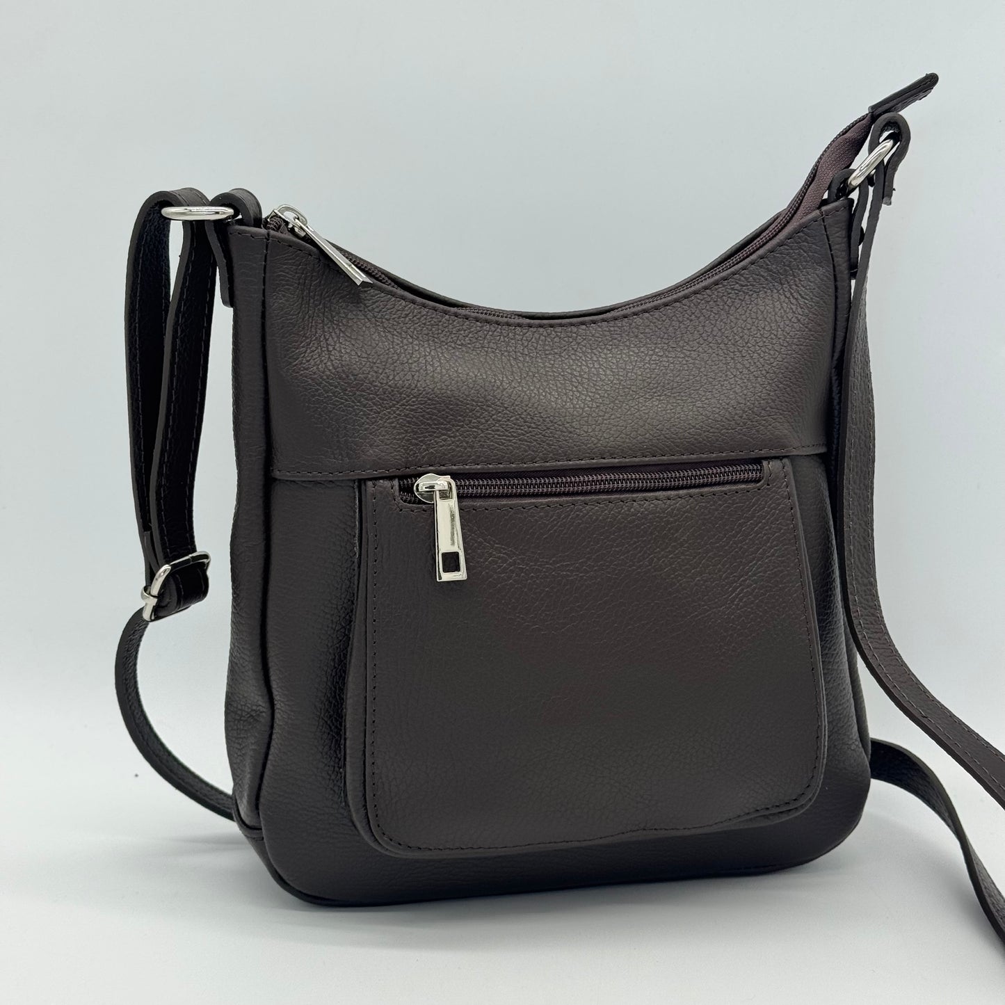 Leather Messenger Crossbody Bag