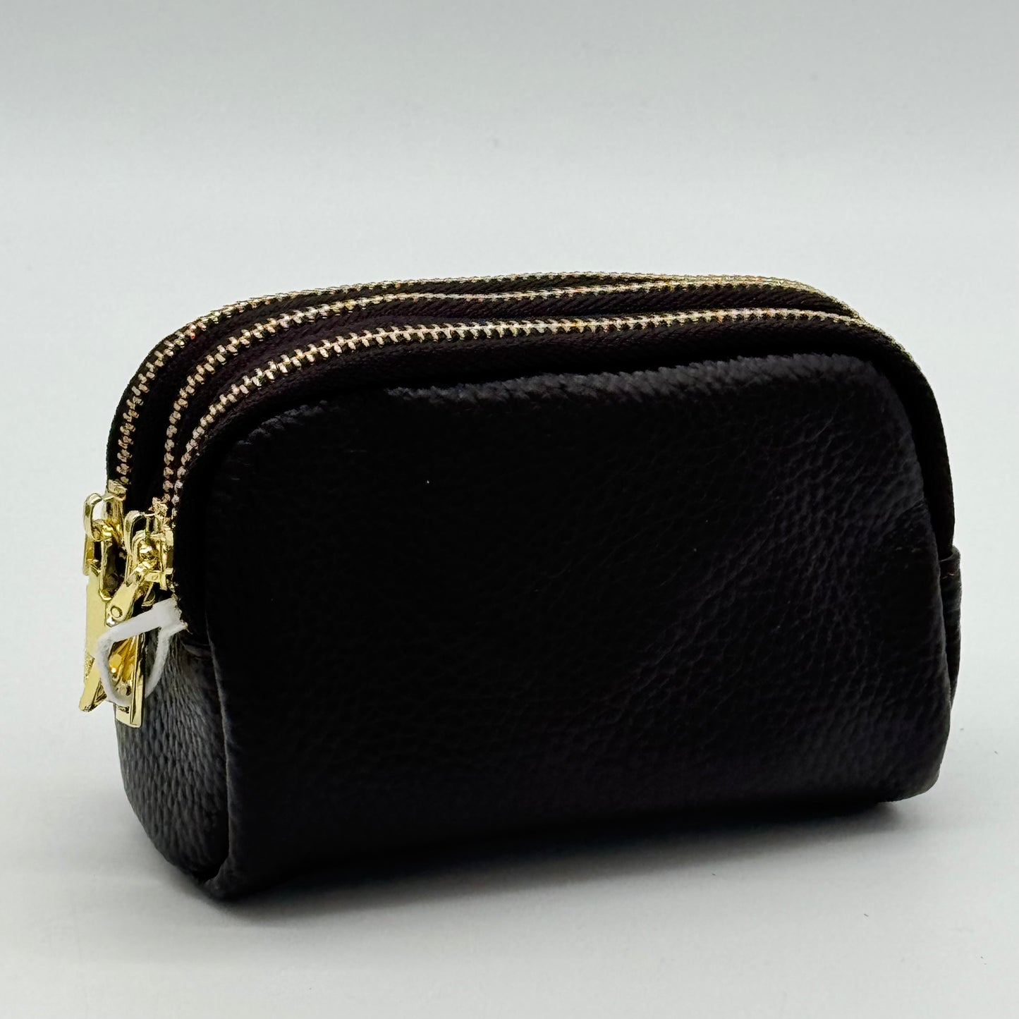 Leather Triple Zip Purse