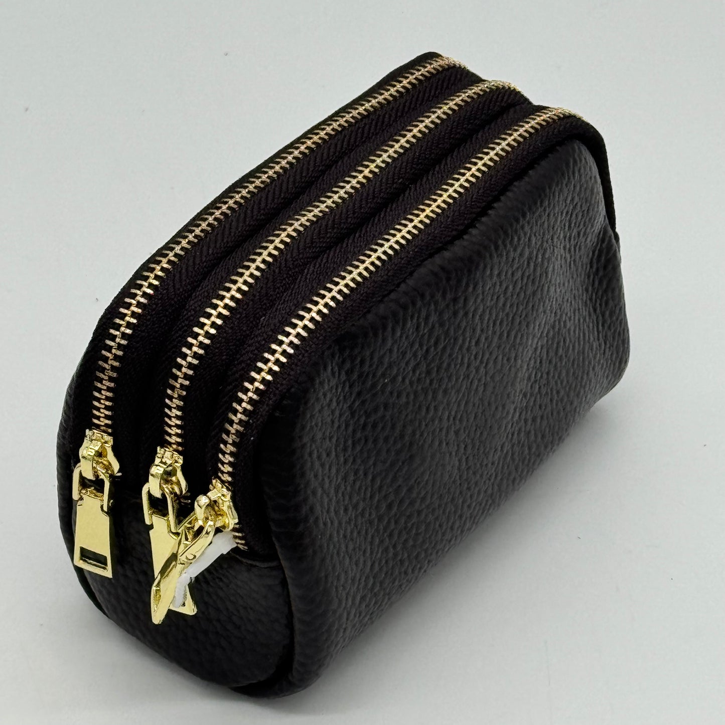 Leather Triple Zip Purse