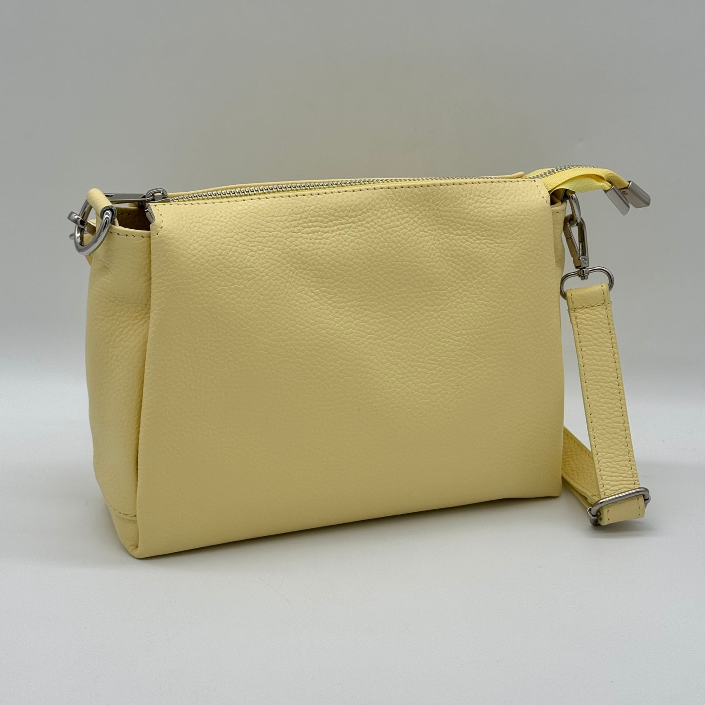 Leather Triple Compartment Crossbody Bag