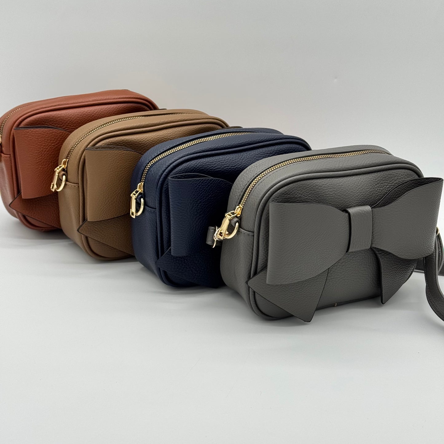 Faux Leather Bow Crossbody Bag