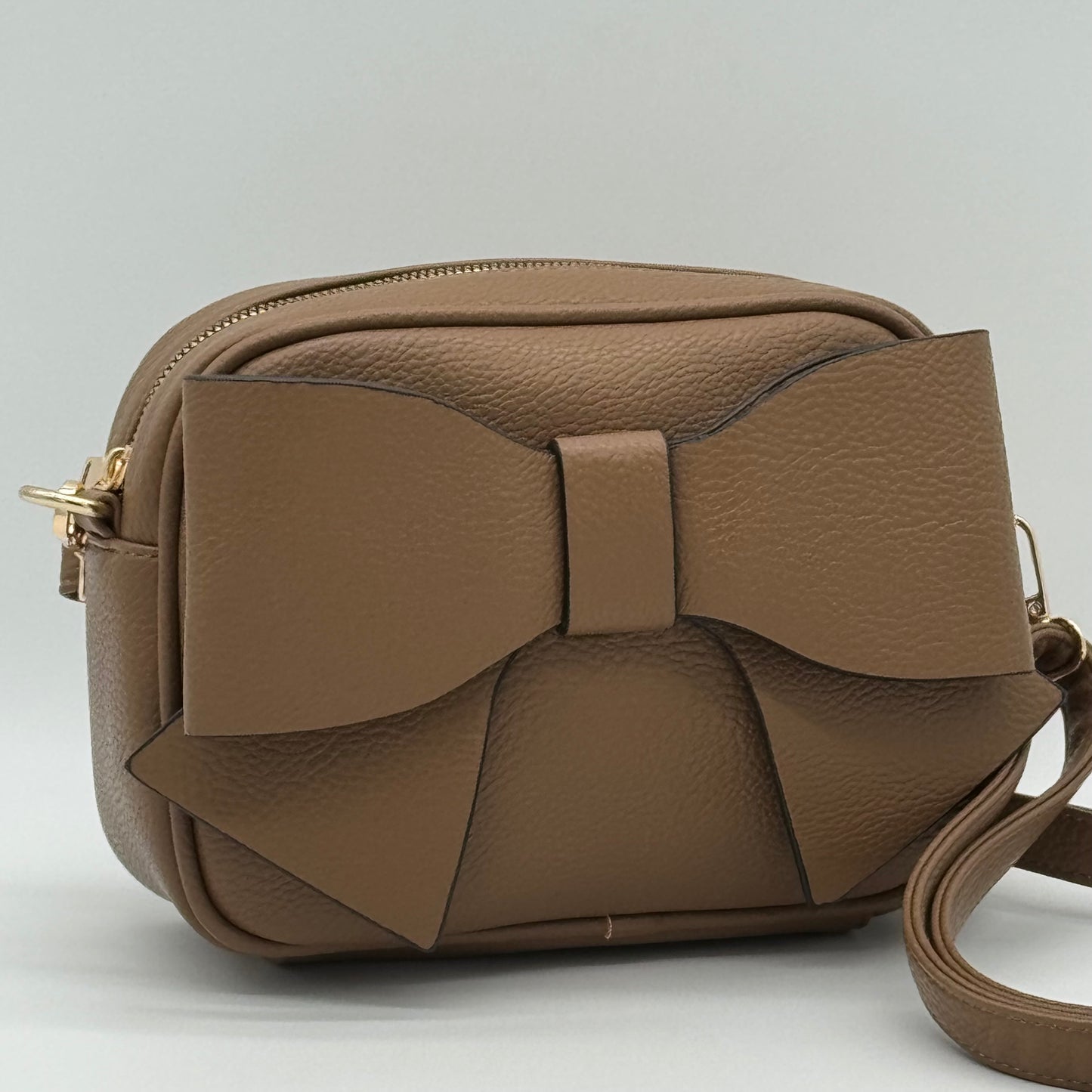 Faux Leather Bow Crossbody Bag