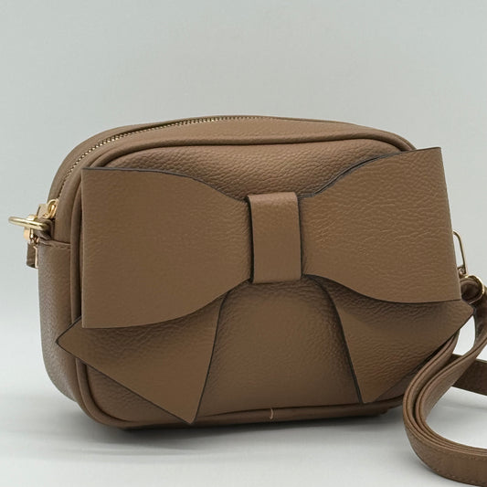 Faux Leather Bow Crossbody Bag