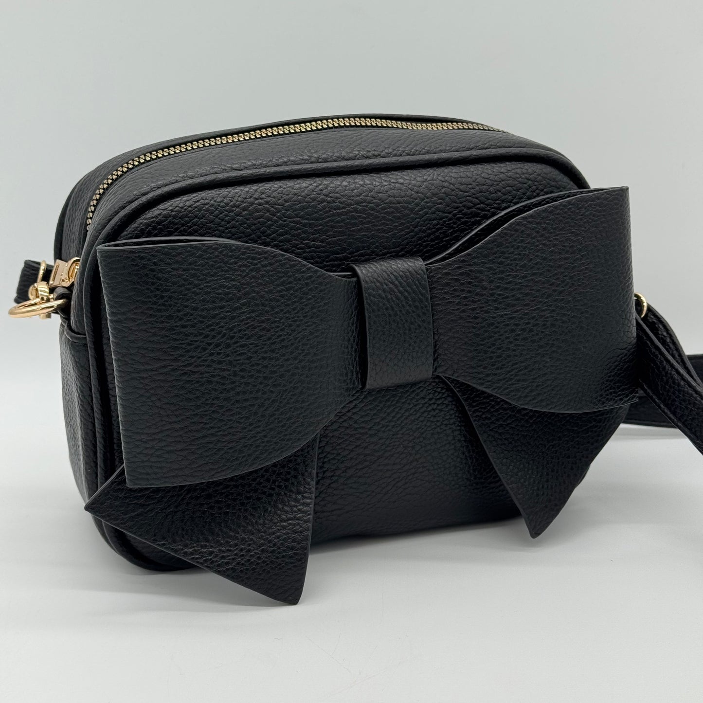 Faux Leather Bow Crossbody Bag