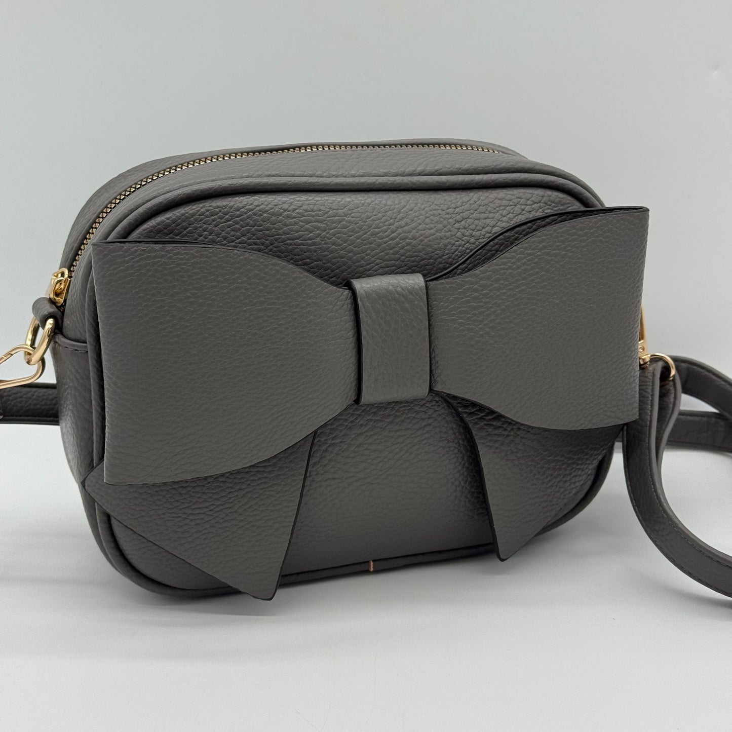 Faux Leather Bow Crossbody Bag