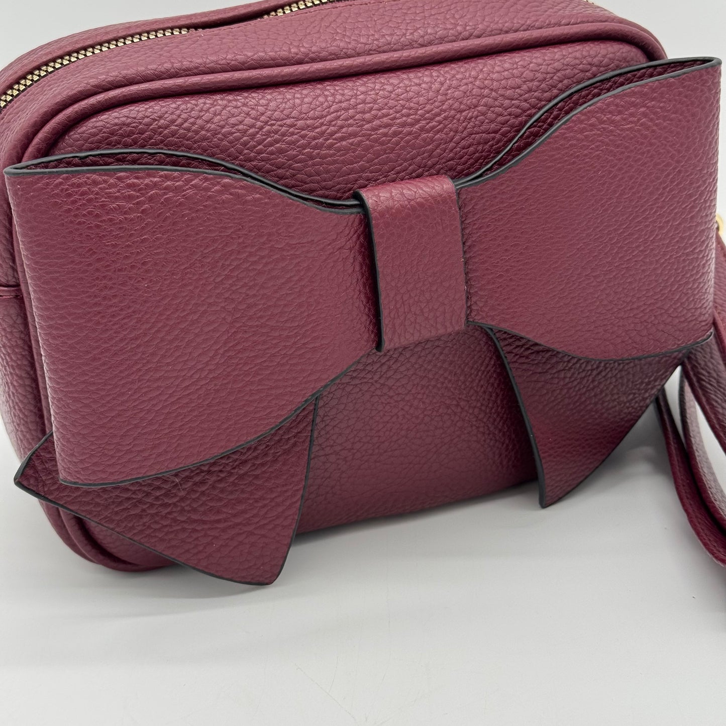 Faux Leather Bow Crossbody Bag