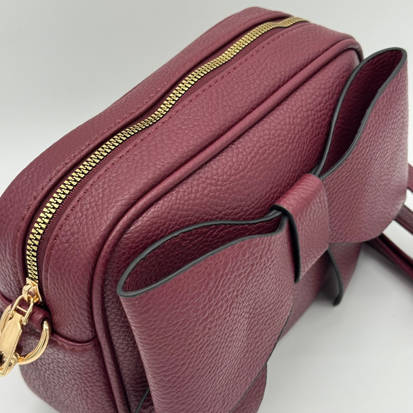 Faux Leather Bow Crossbody Bag