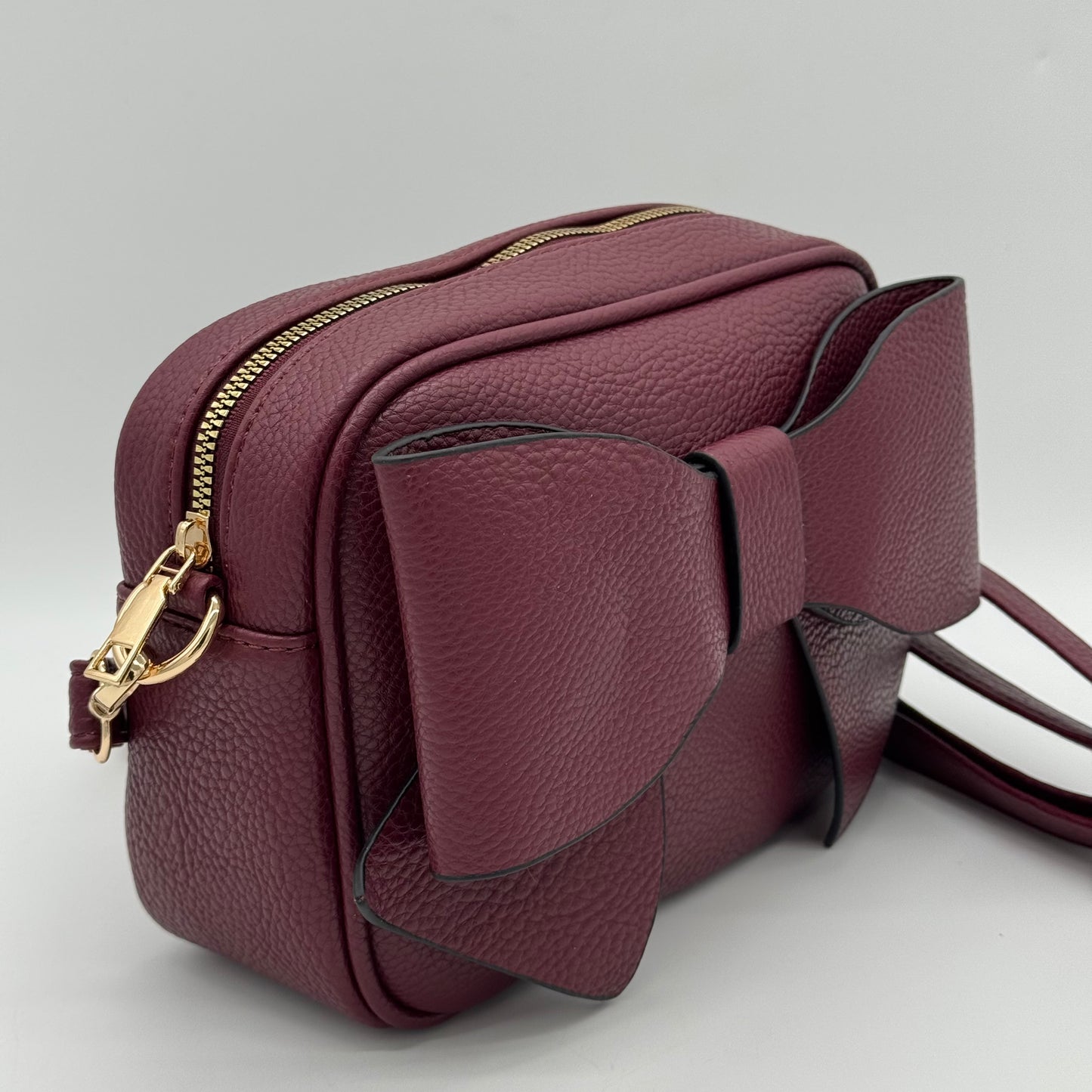 Faux Leather Bow Crossbody Bag