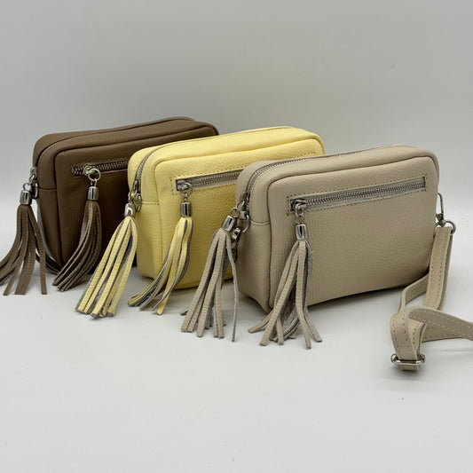Leather Camera Crossbody Bag