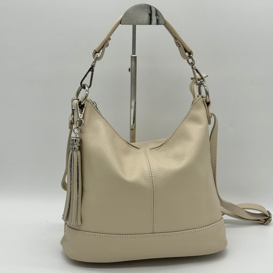 Leather Shoulder Crossbody Tassel Bag