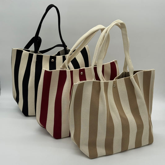 Woven Striped Shopper