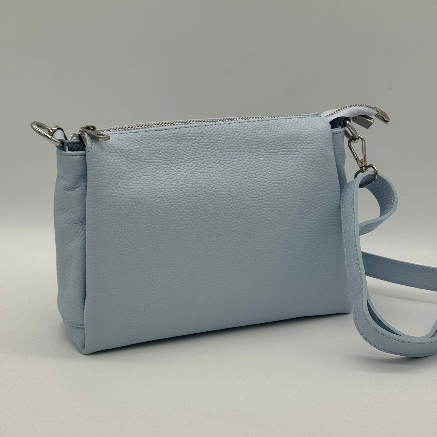 Leather Triple Compartment Crossbody Bag