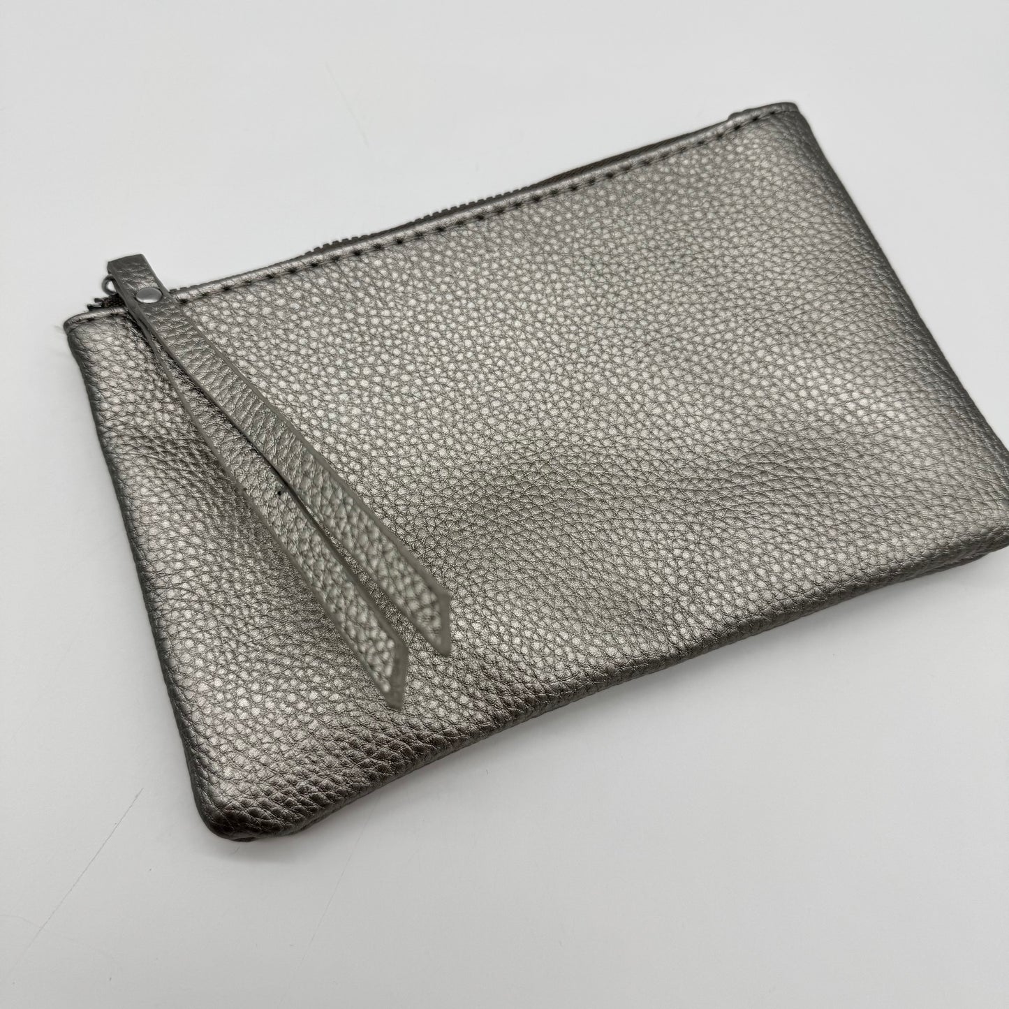 Faux Leather Accessory Zipped Pouch