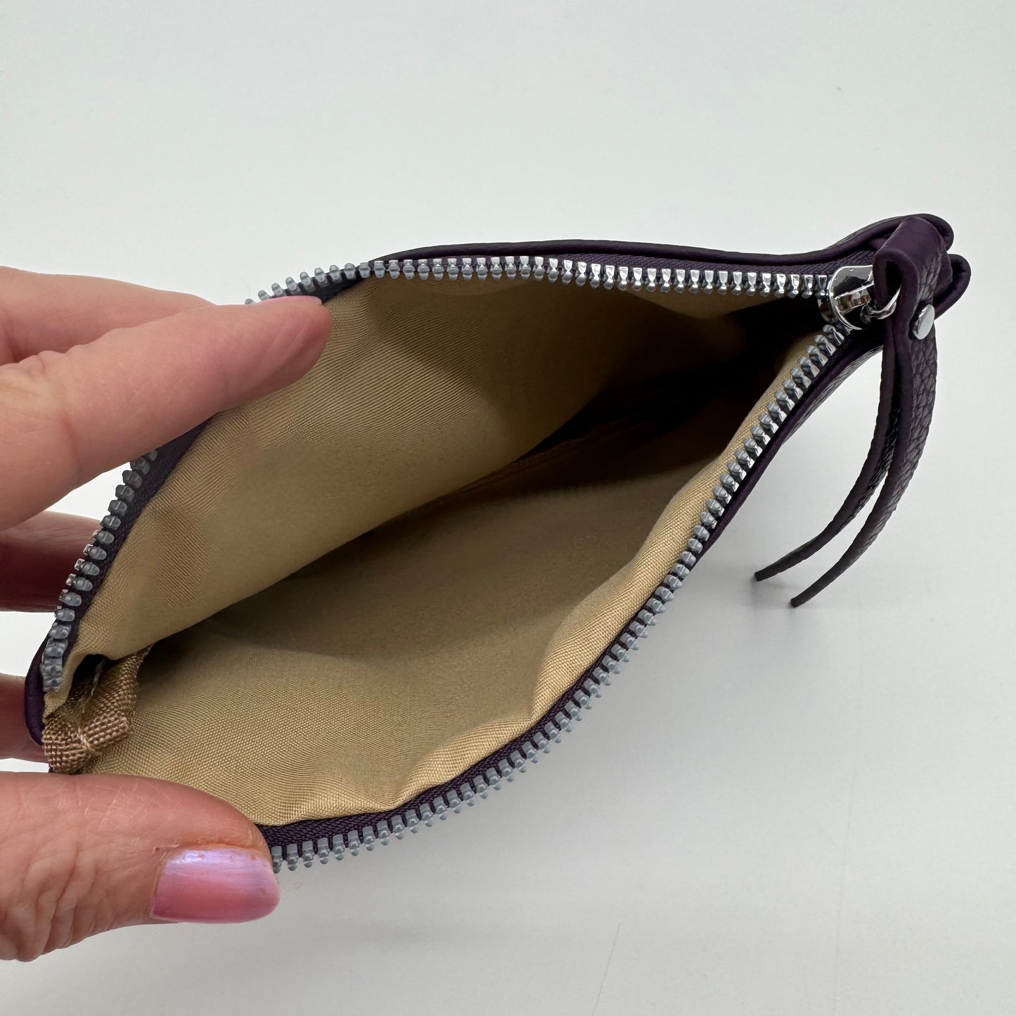 Faux Leather Accessory Zipped Pouch