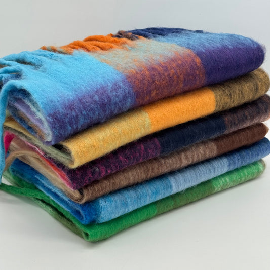 Soft Winter Blanket Check Scarf