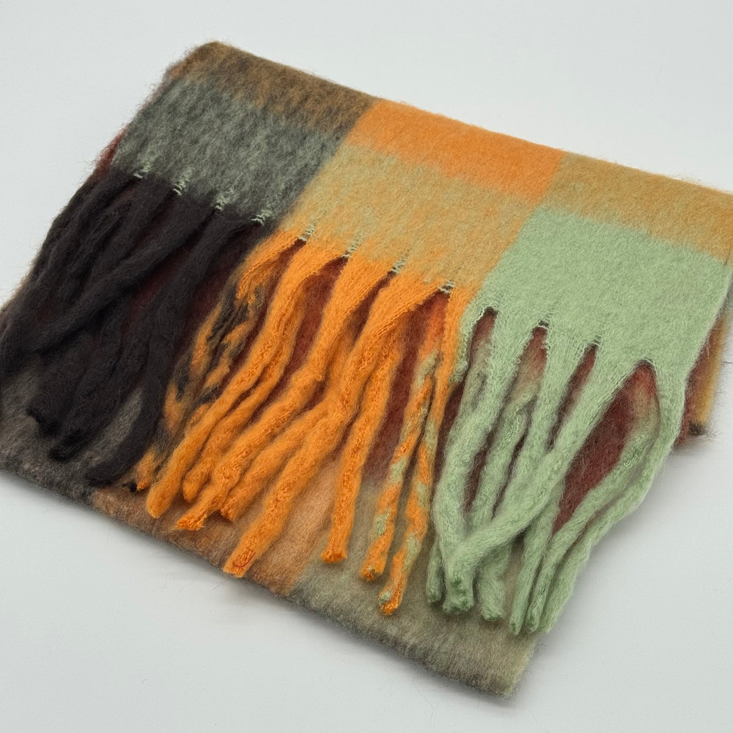 Soft Winter Blanket Check Scarf