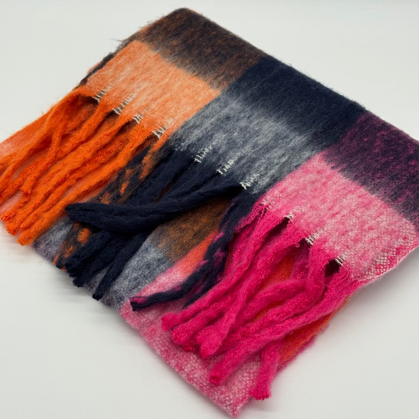 Soft Winter Blanket Check Scarf
