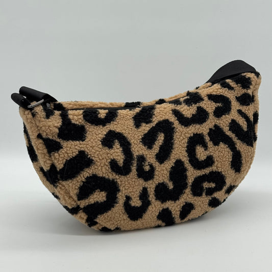 Faux Teddy Fur Leopard Dumpling Bag