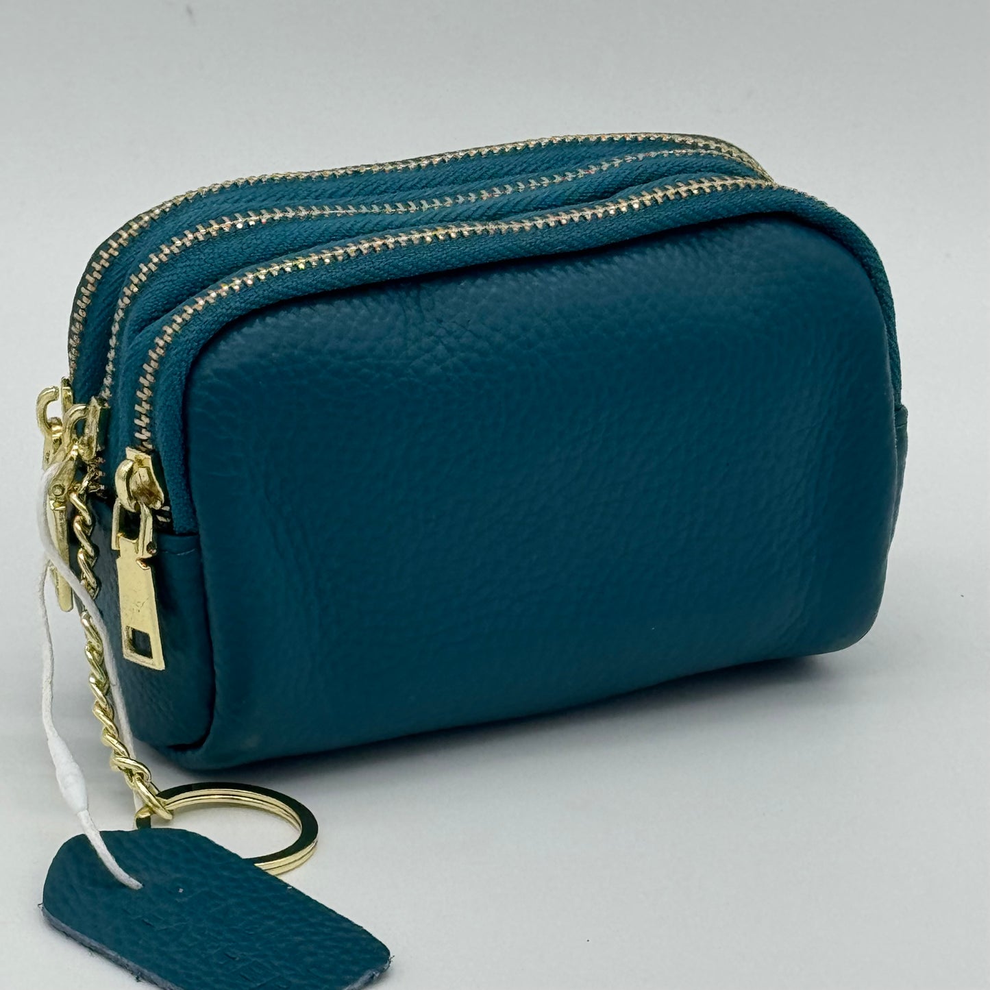 Leather Triple Zip Purse