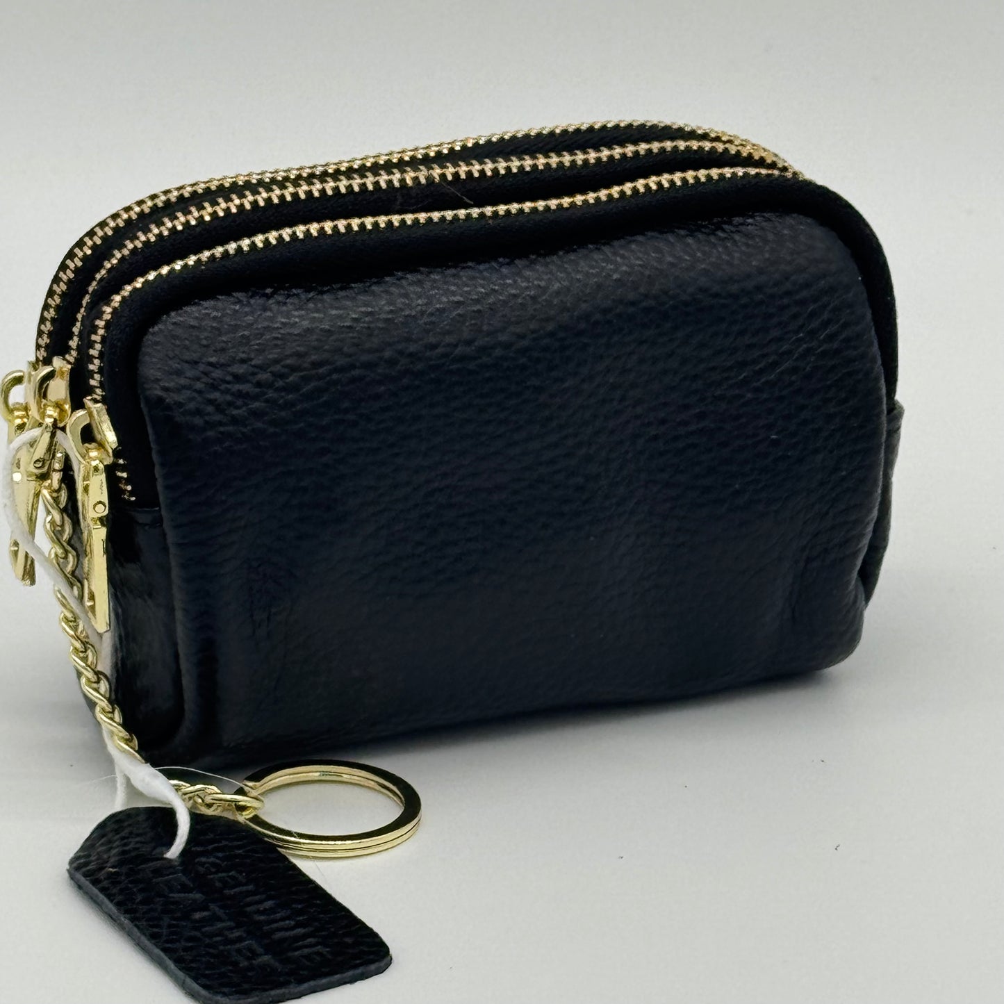 Leather Triple Zip Purse