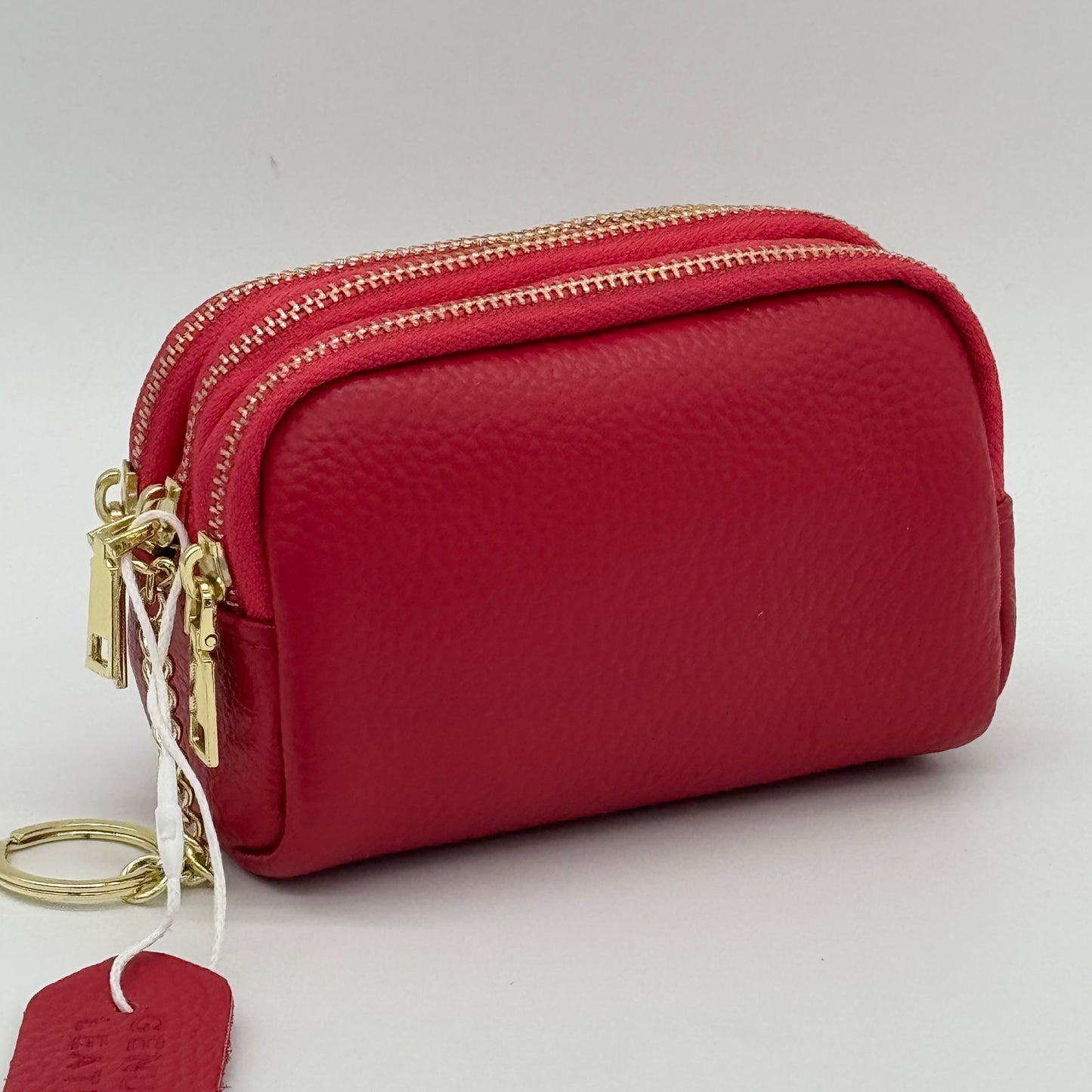 Leather Triple Zip Purse