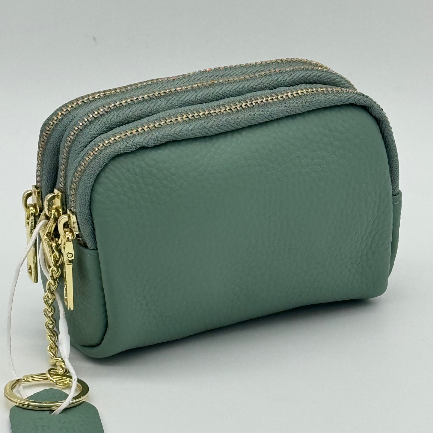 Leather Triple Zip Purse