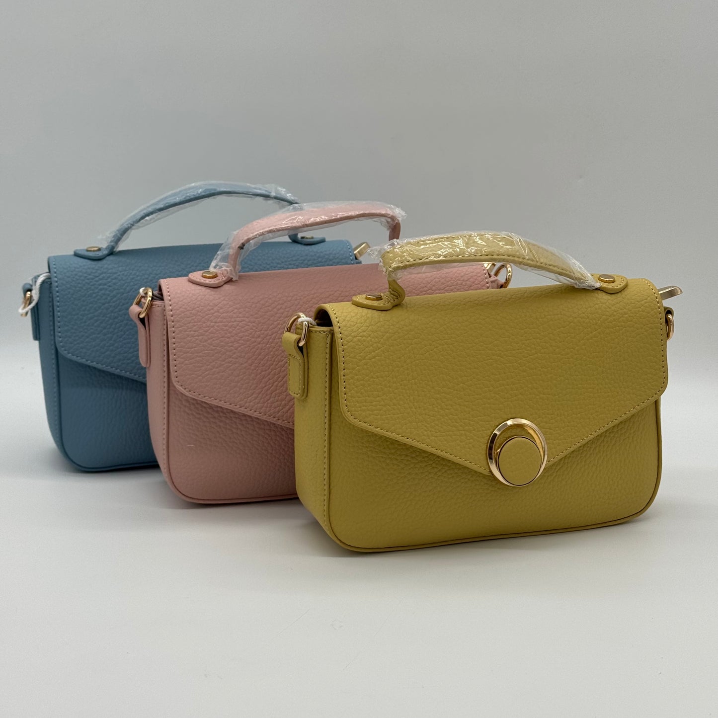 Faux Leather Crossbody Grab Bag