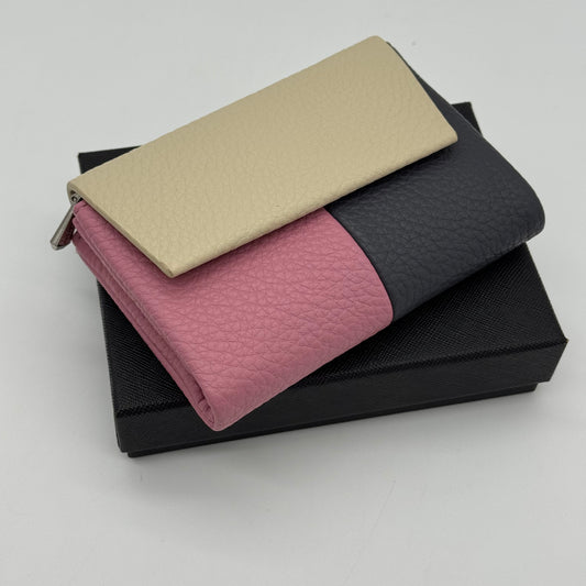 Faux Leather Tri Colour Purse Gift Boxed