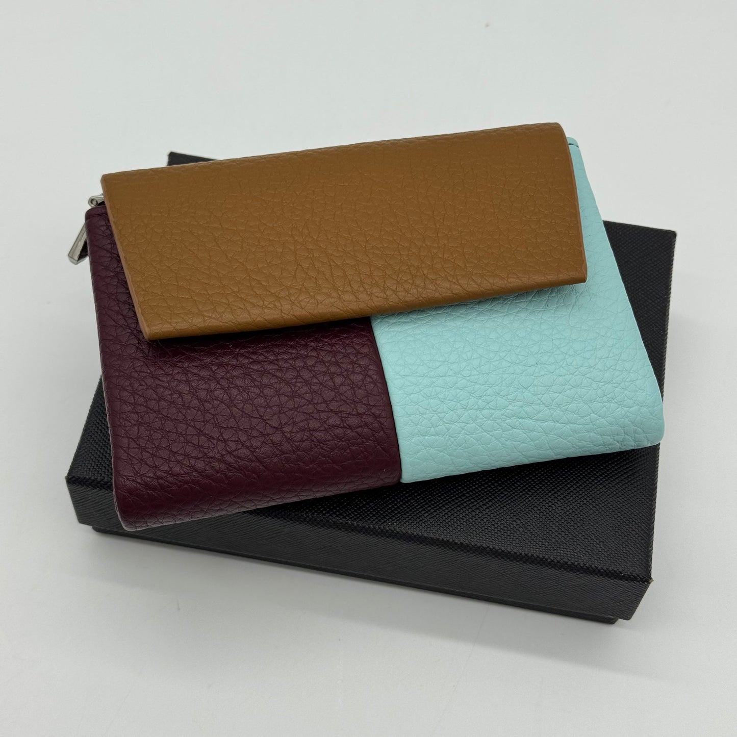 Faux Leather Tri Colour Purse Gift Boxed
