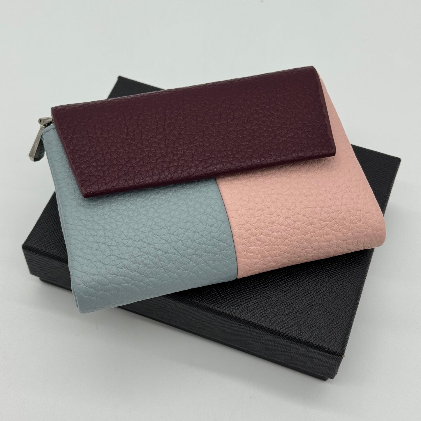 Faux Leather Tri Colour Purse Gift Boxed