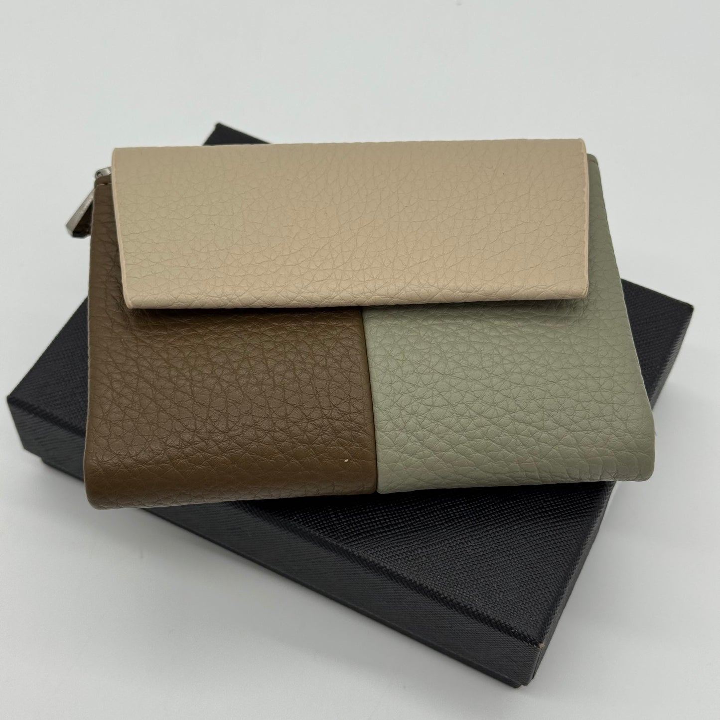 Faux Leather Tri Colour Purse Gift Boxed