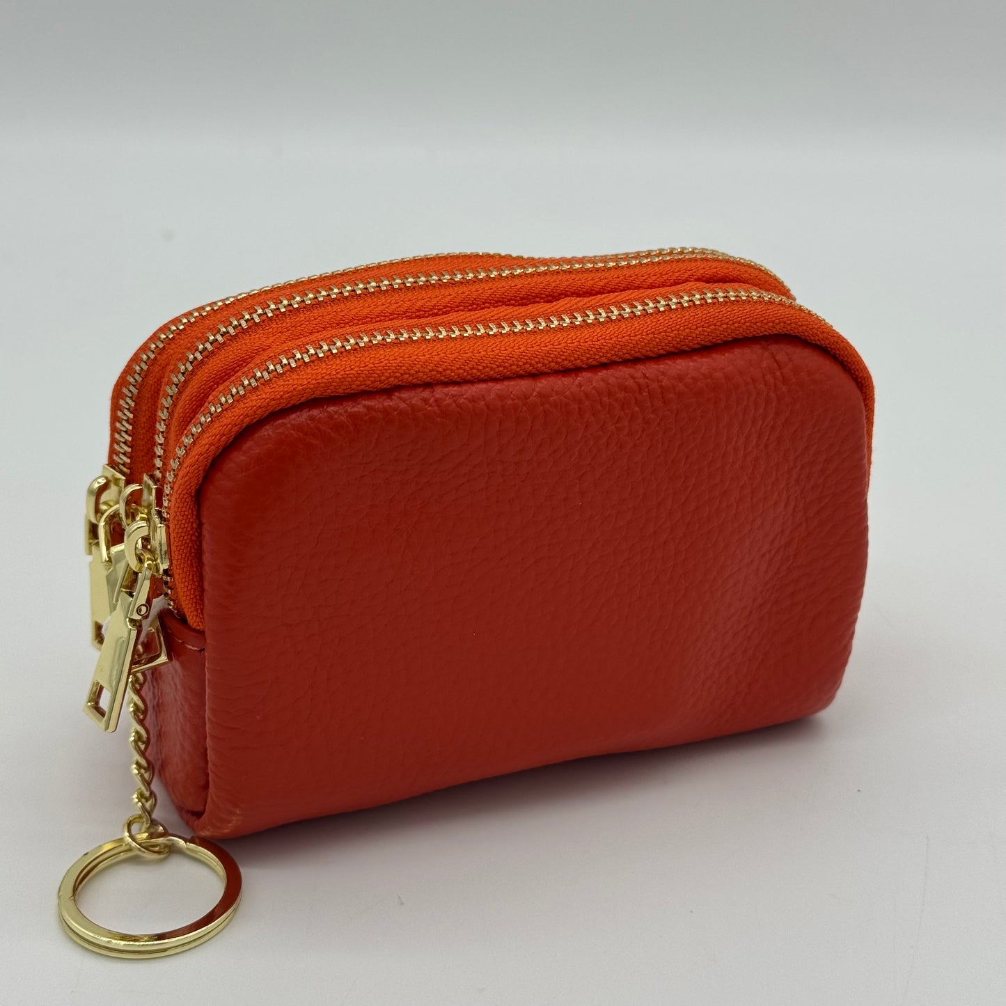 Leather Triple Zip Purse