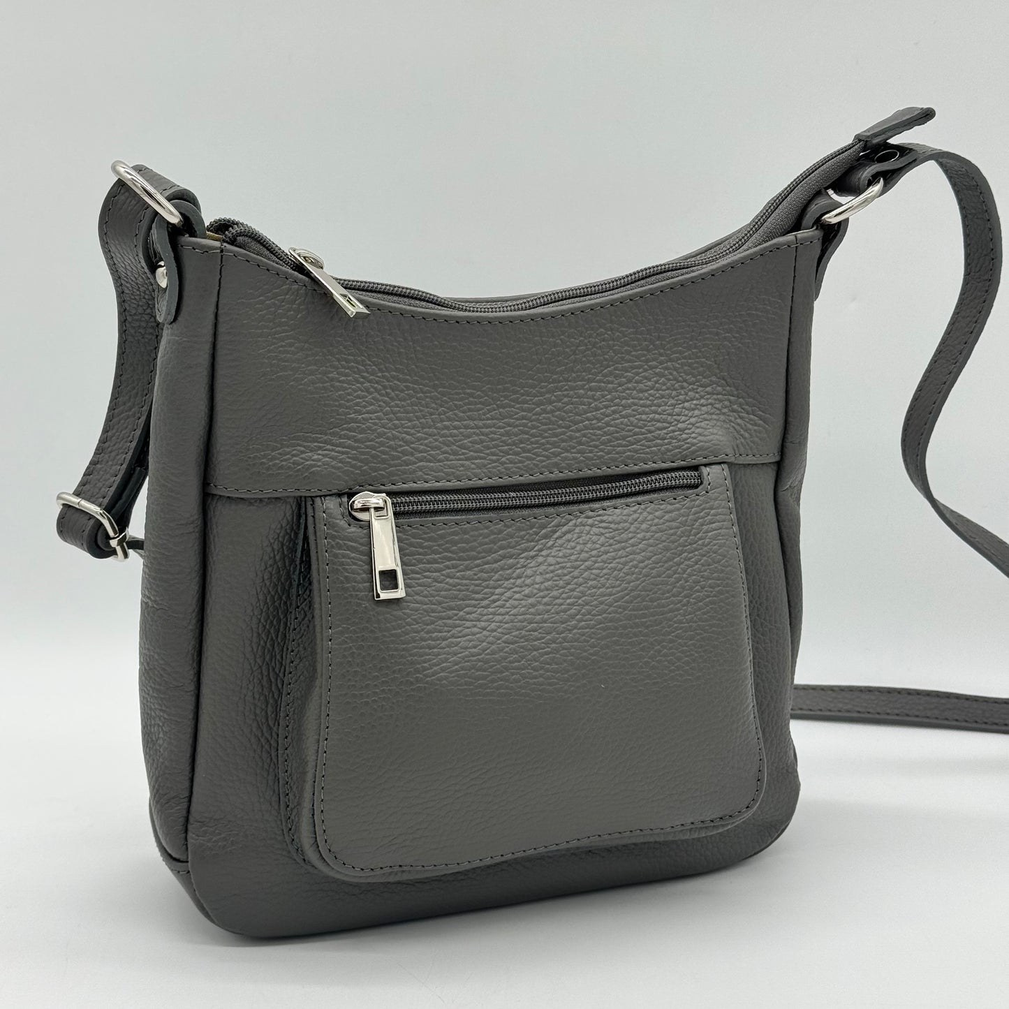Leather Messenger Crossbody Bag