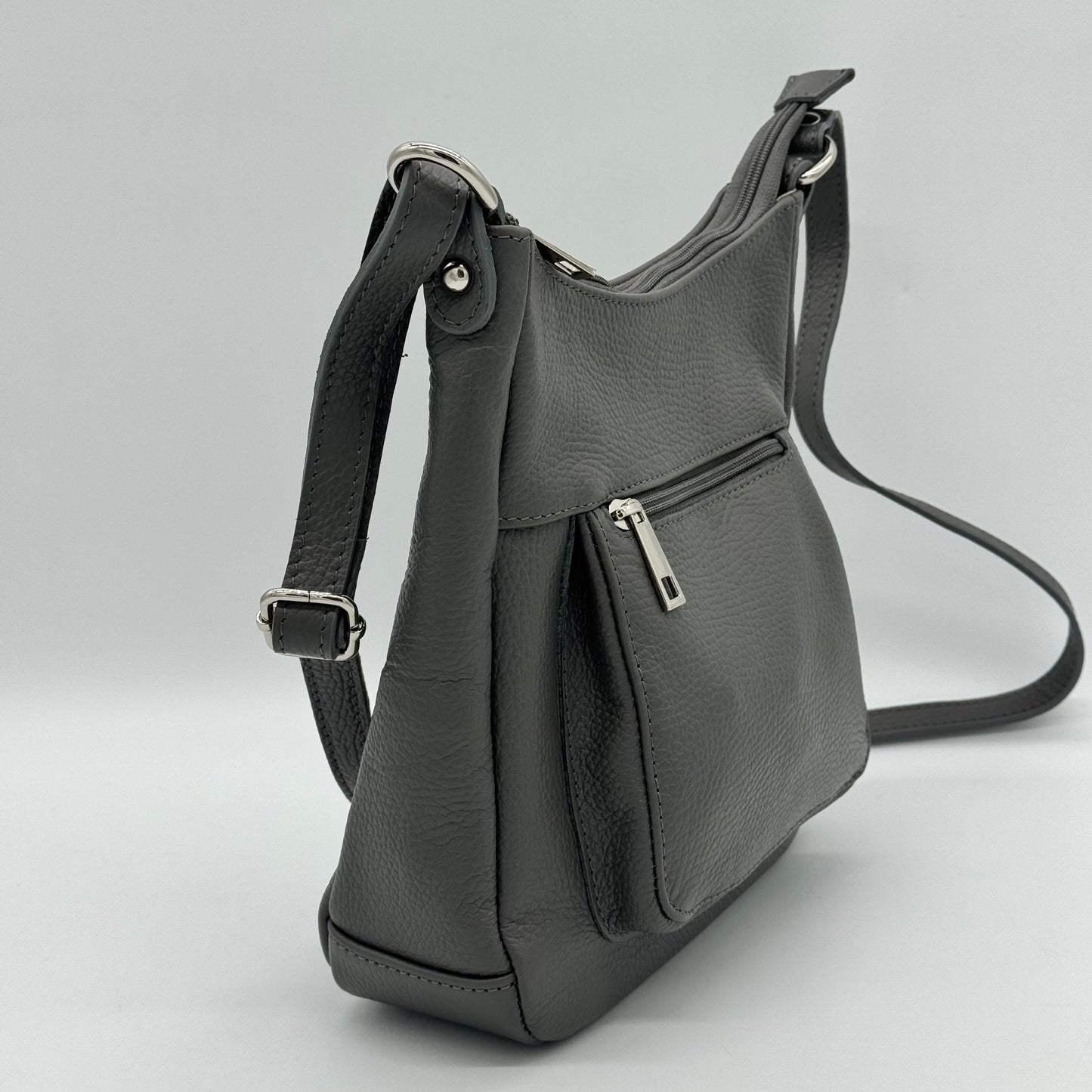 Leather Messenger Crossbody Bag