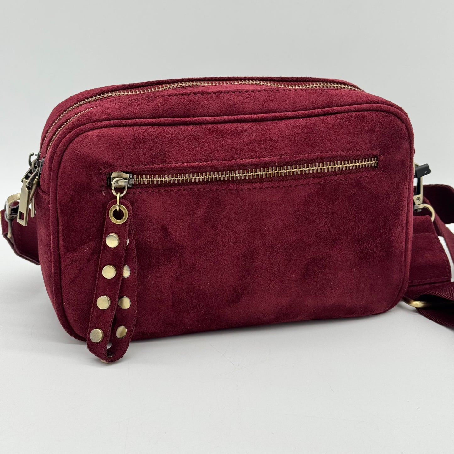 Faux Suede Crossbody Bag