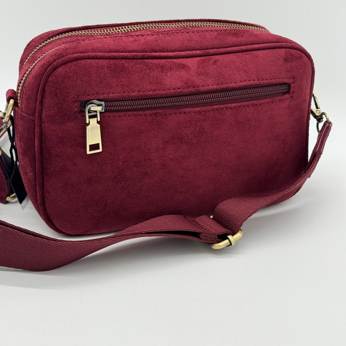 Faux Suede Crossbody Bag