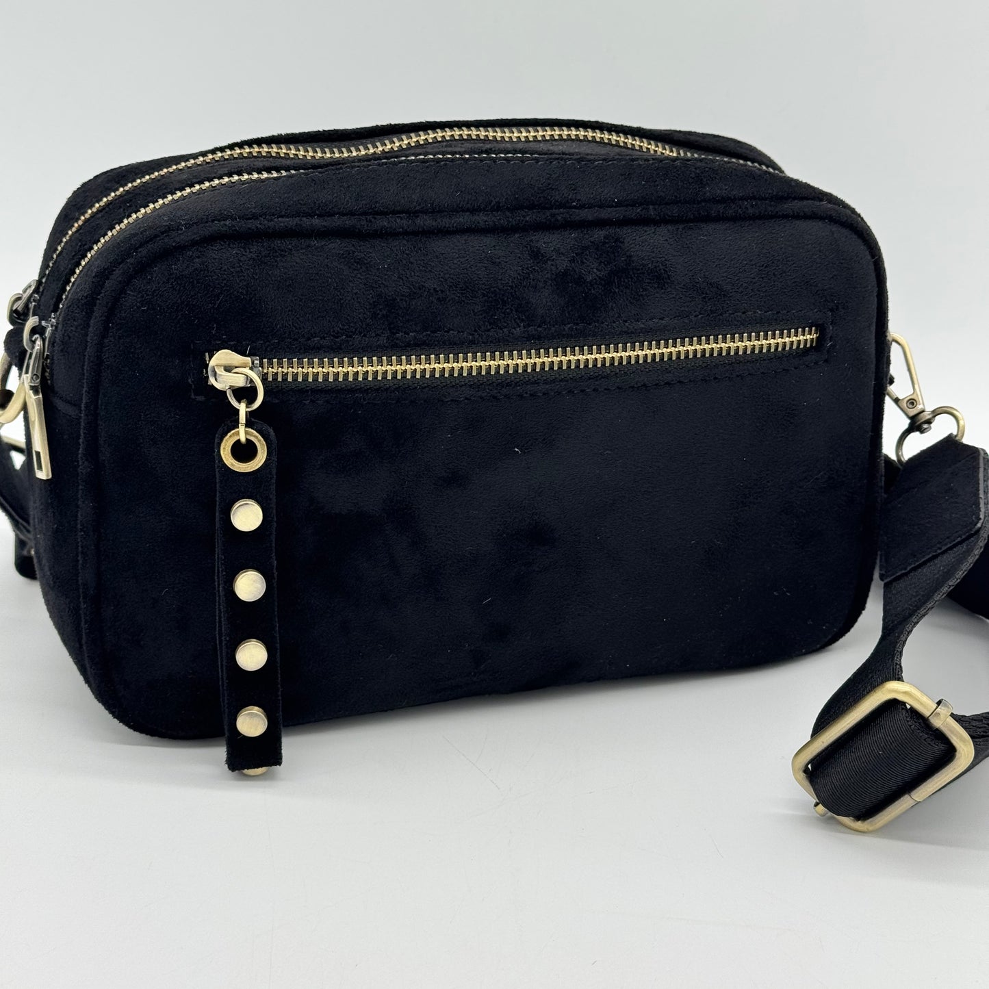 Faux Suede Crossbody Bag