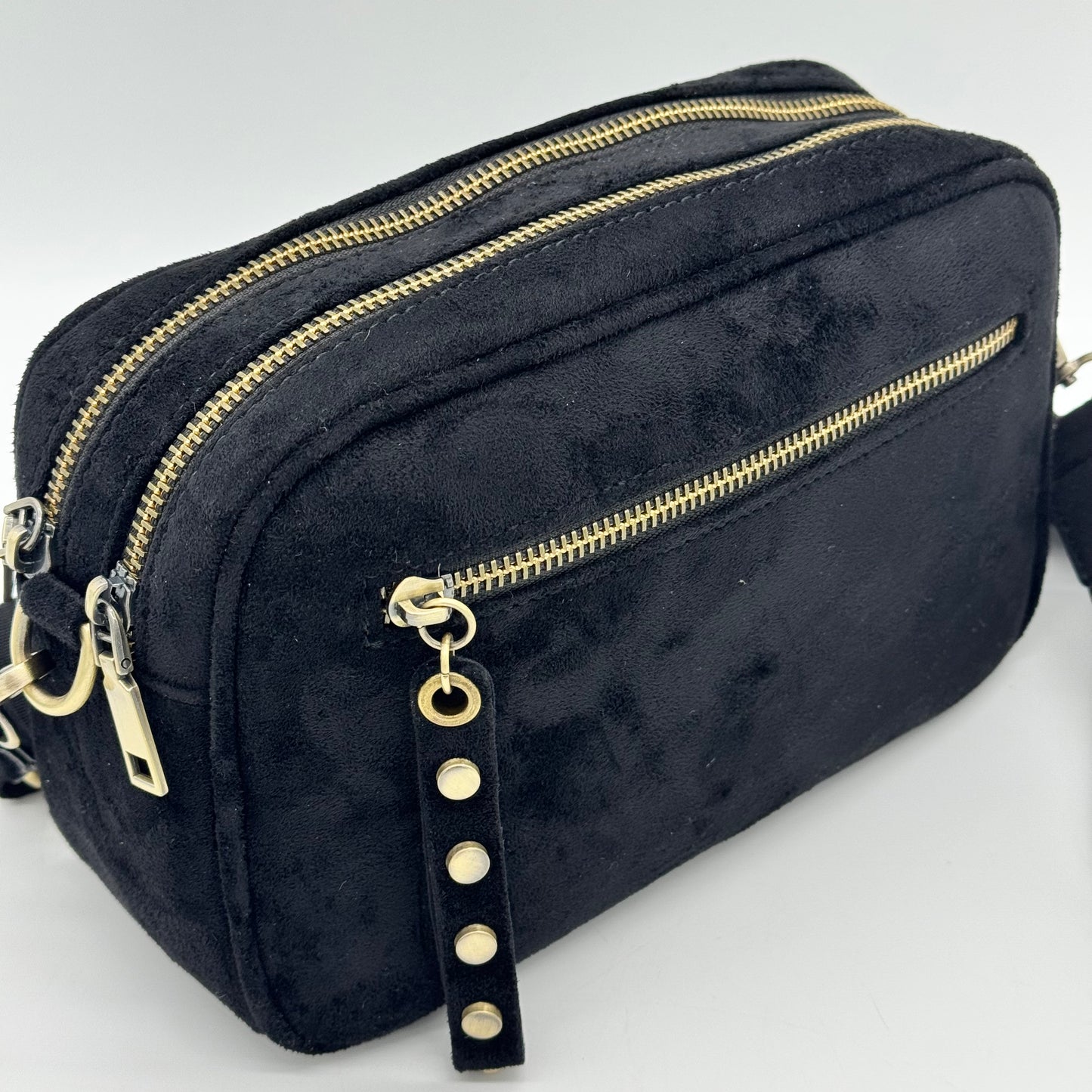 Faux Suede Crossbody Bag