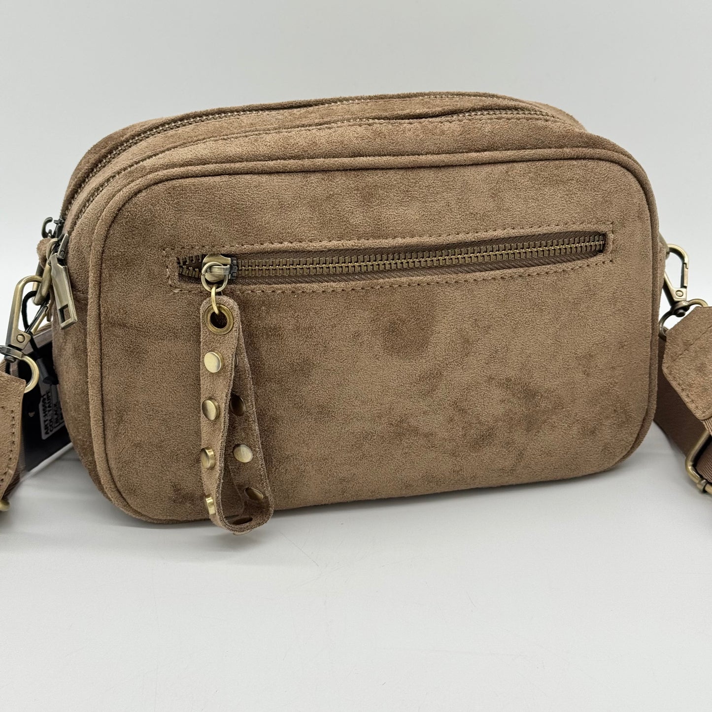 Faux Suede Crossbody Bag
