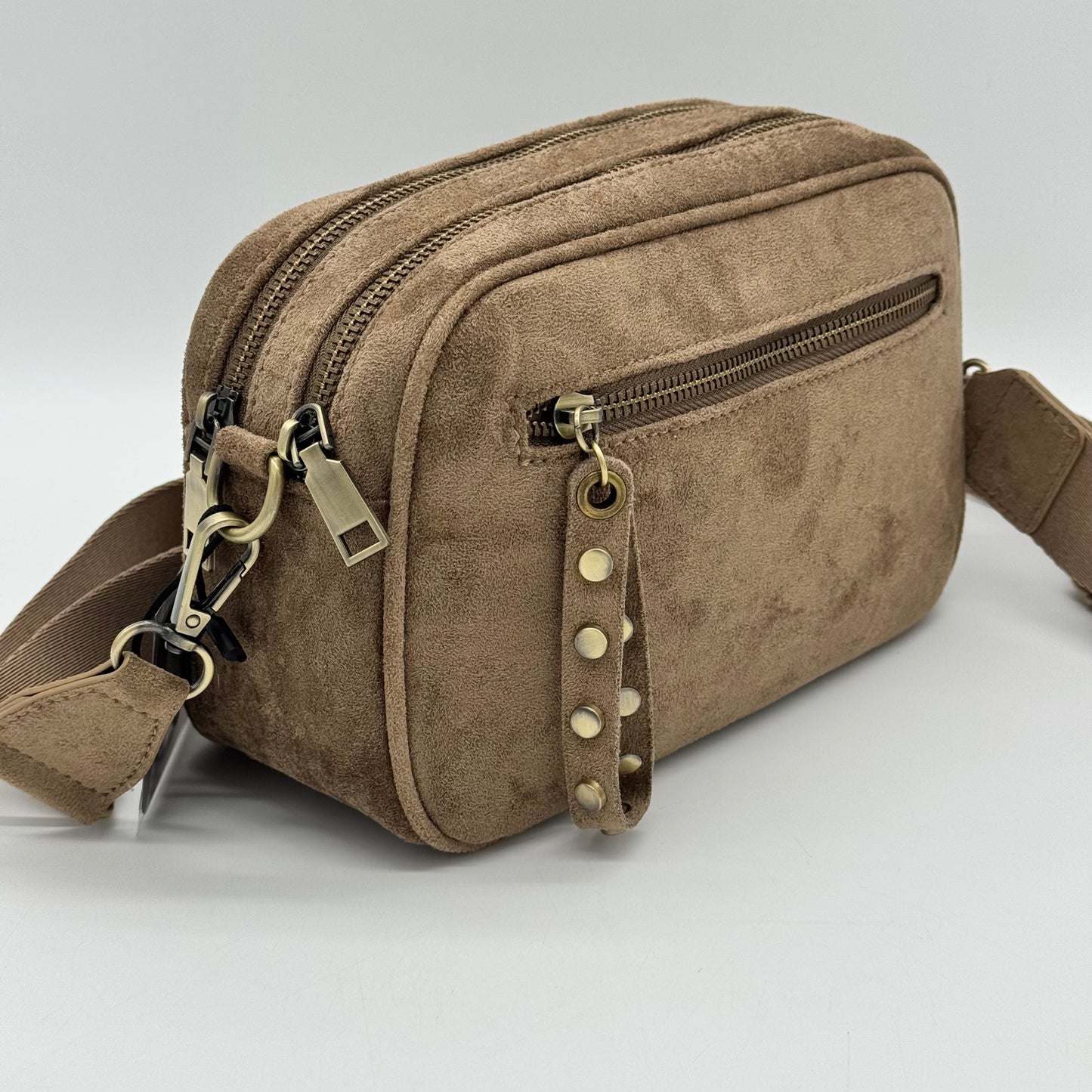 Faux Suede Crossbody Bag