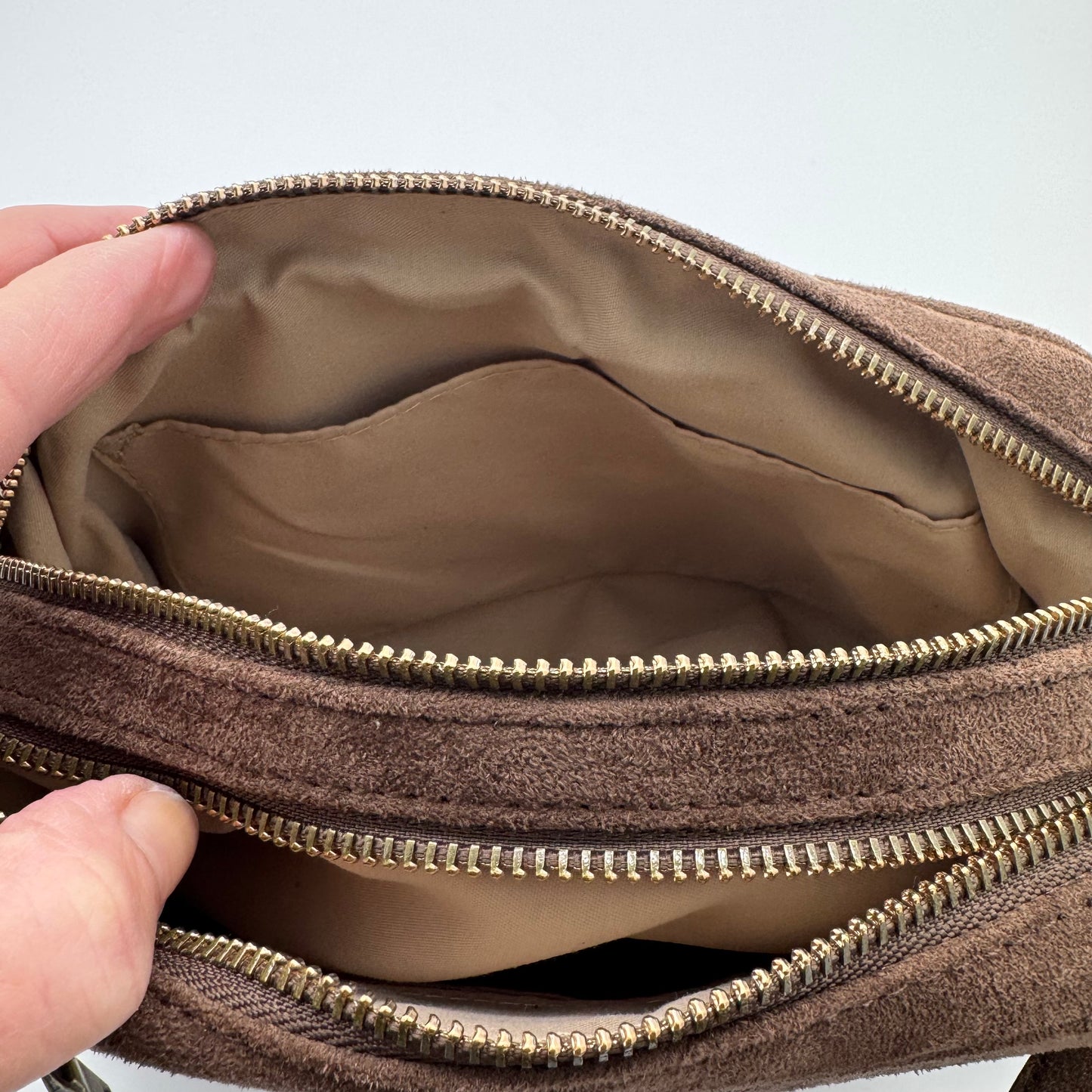 Faux Suede Crossbody Bag