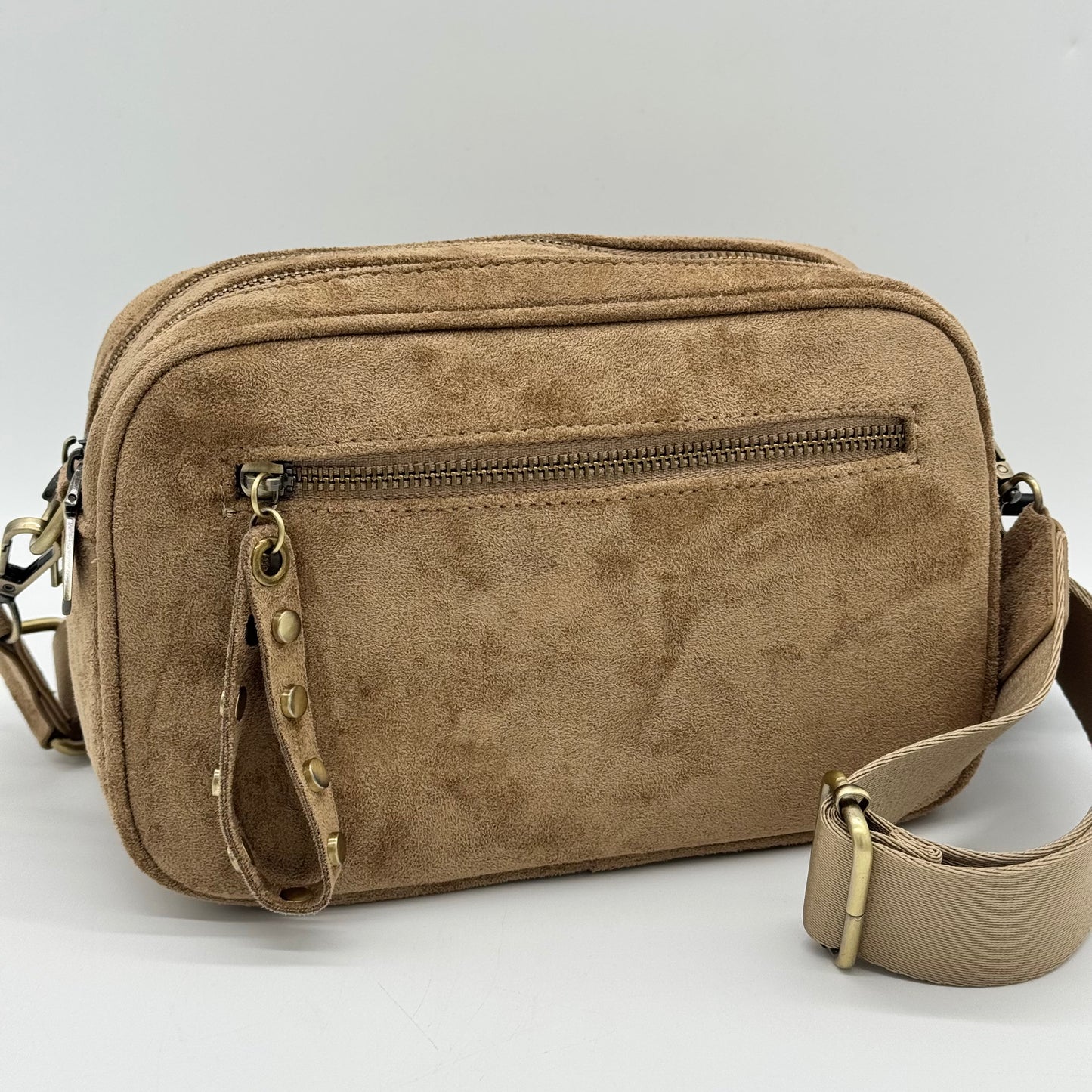 Faux Suede Crossbody Bag