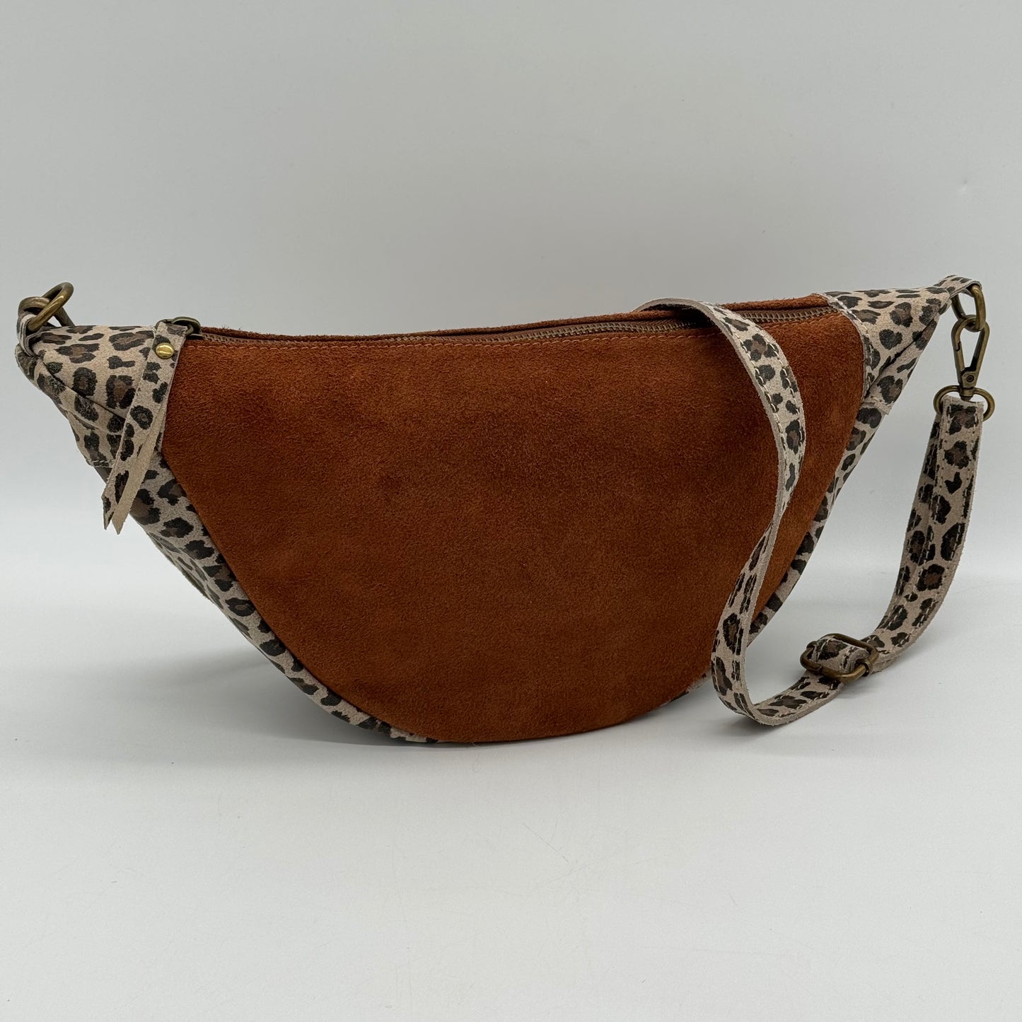 Suede Dumpling Style Crossbody Bag