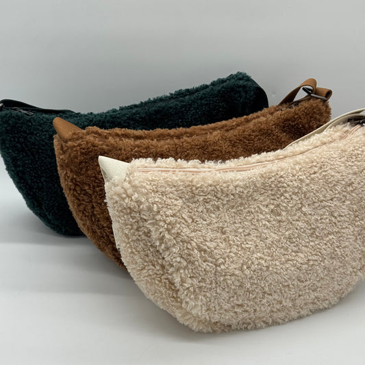 Faux Teddy Fur Dumpling Bag