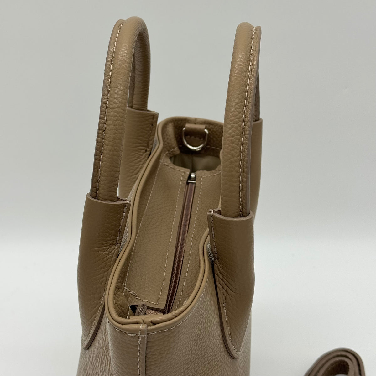 Leather Grab Crossbody Bucket Bag